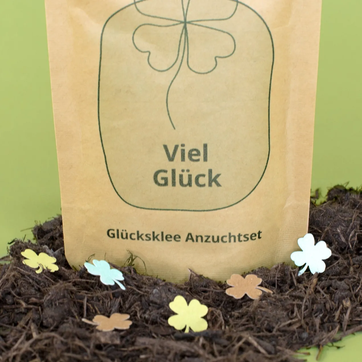 Anzuchtset - Viel Glück | pflanzfertiges Glücksbringer Geschenk