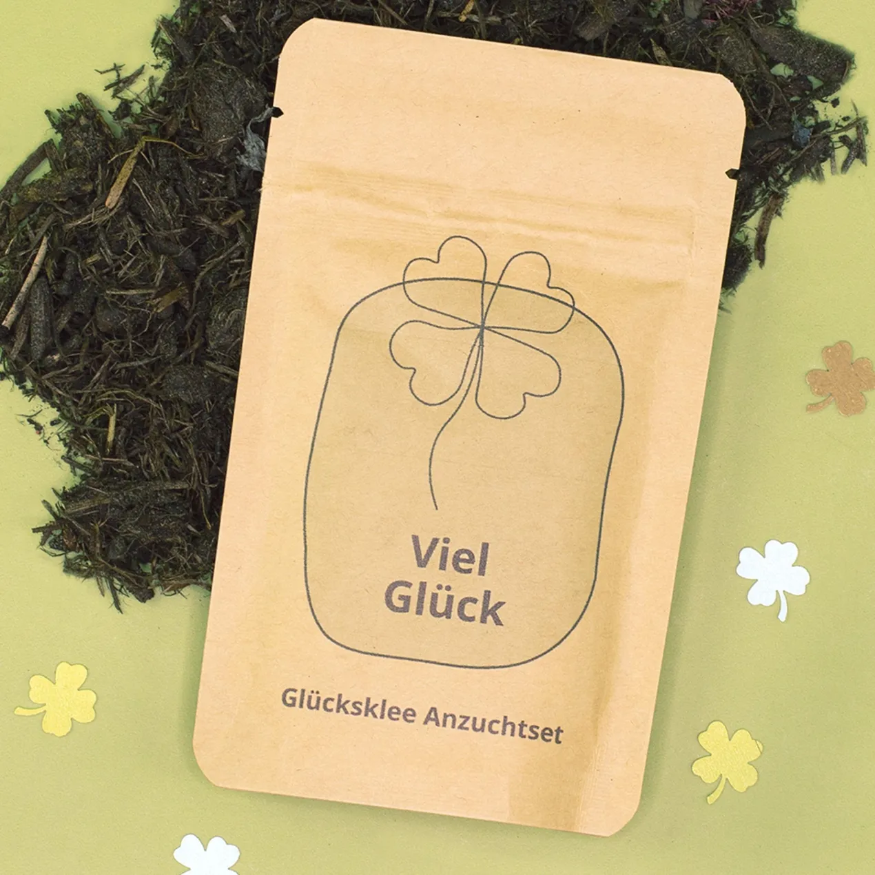 Anzuchtset - Viel Glück | pflanzfertiges Glücksbringer Geschenk