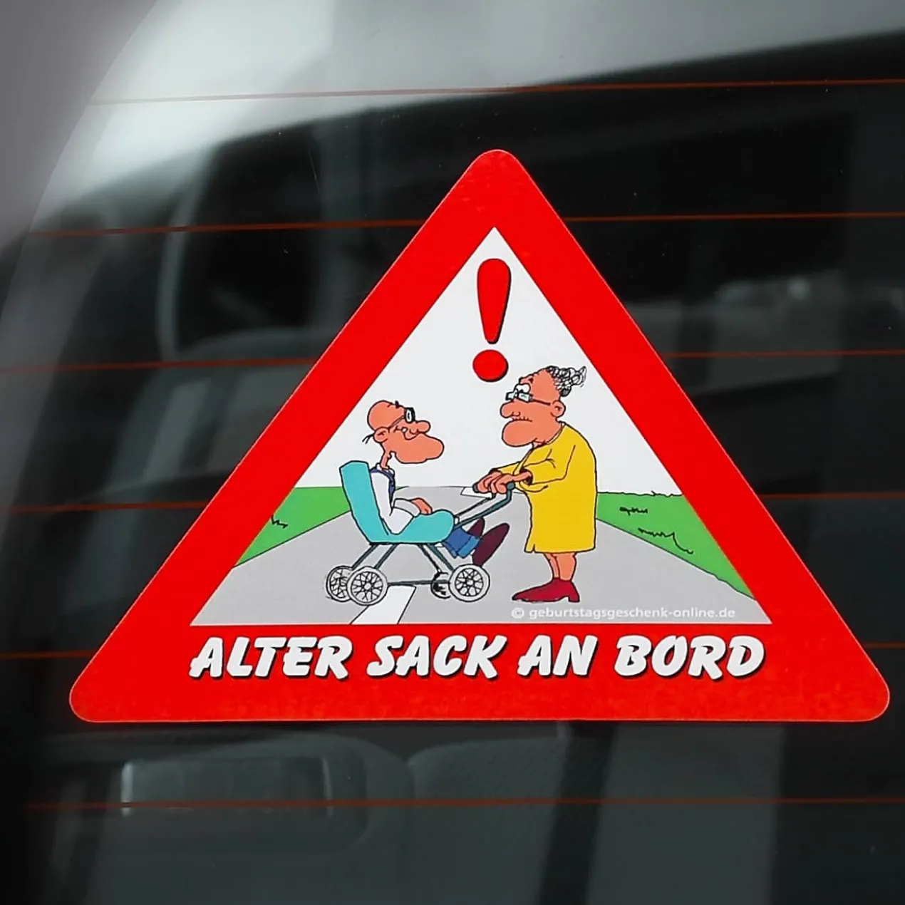 Aufkleber - Achtung Alter Sack an Bord