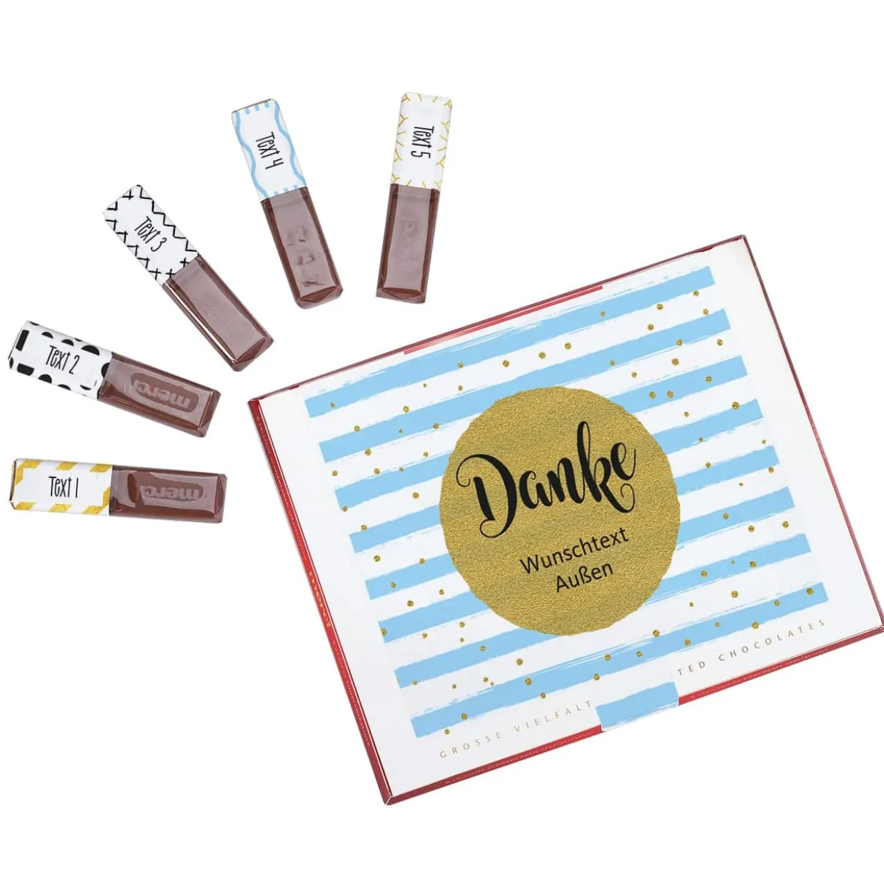 Aufkleber Set für Merci Schokolade - Danke