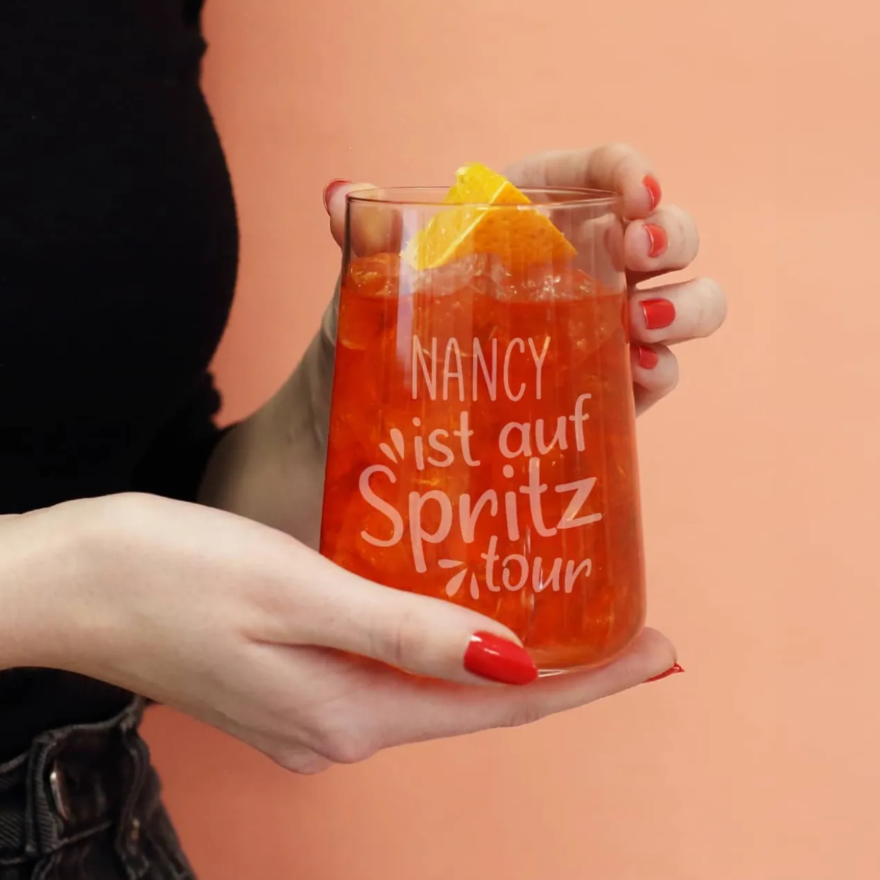Auf Spritztour - Glitter Spritz Set mit Glas, Secco und Geschenkbox