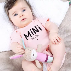 Babybody in rosa mit Name für MINI - Mädchen
