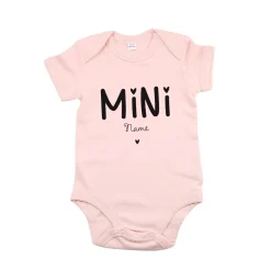 Babybody in rosa mit Name für MINI - Mädchen