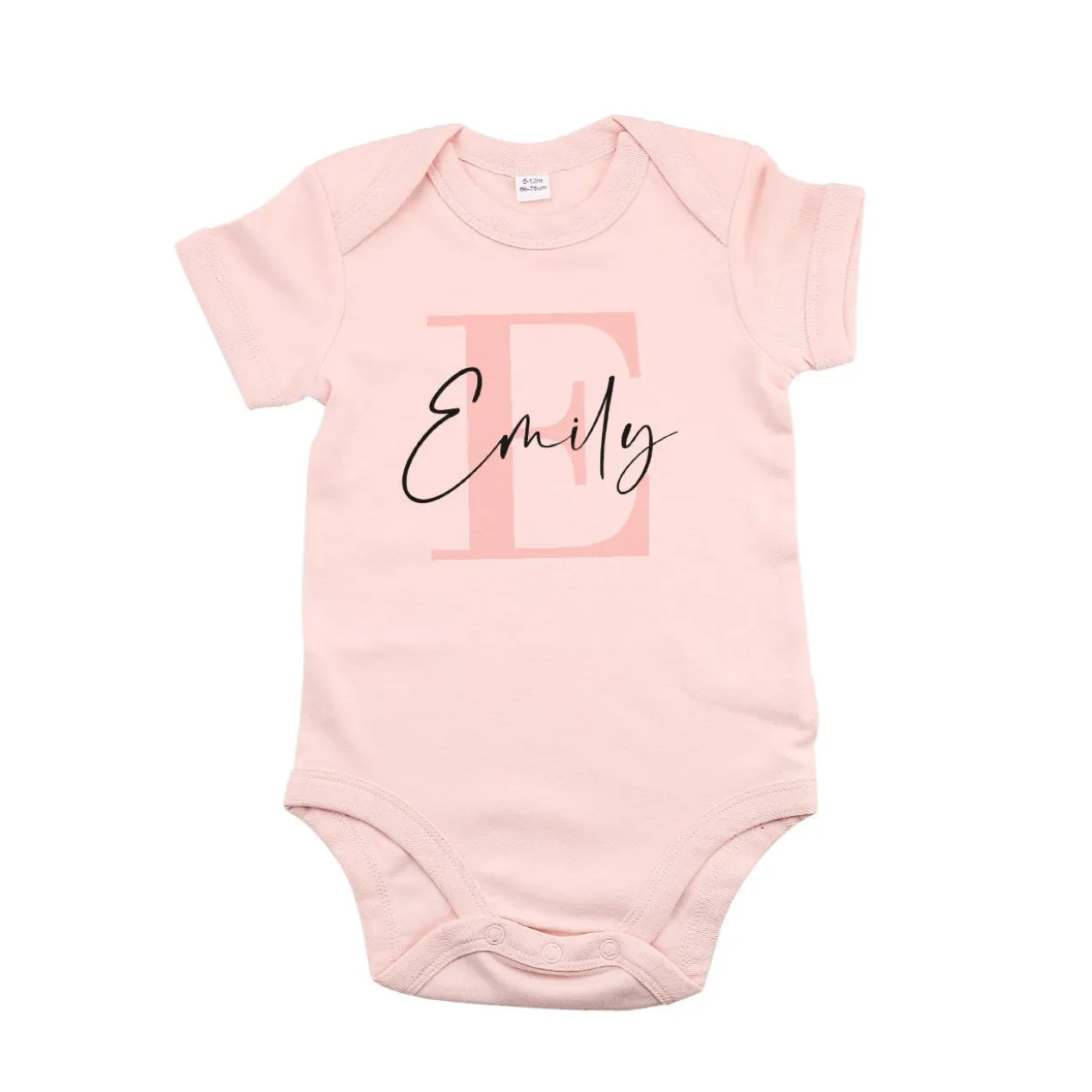 Babygeschenk - Body in rosa mit Name und Initiale