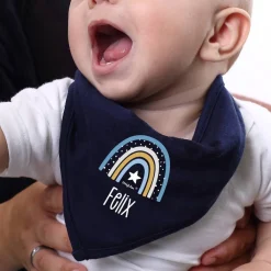 Baby-Halstuch mit Regenbogenmotiv in 3 verschiedenen Farben