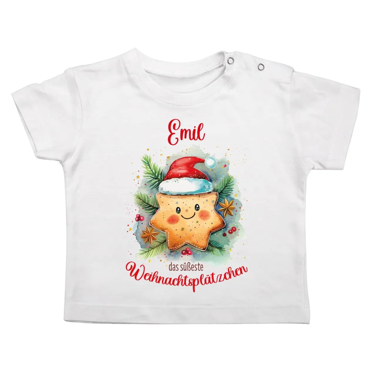 Baby T-Shirt - das süßeste Weihnachtsplätzchen - zu Weihnachten mit Name