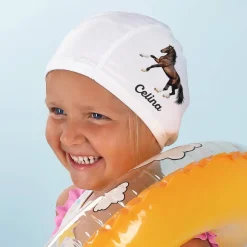 Badekappe für kleine Pferde-Fans mit Wunschname