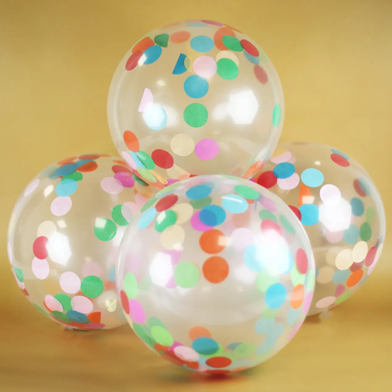 Ballons mit buntem Konfetti 30 cm - 4 Stück