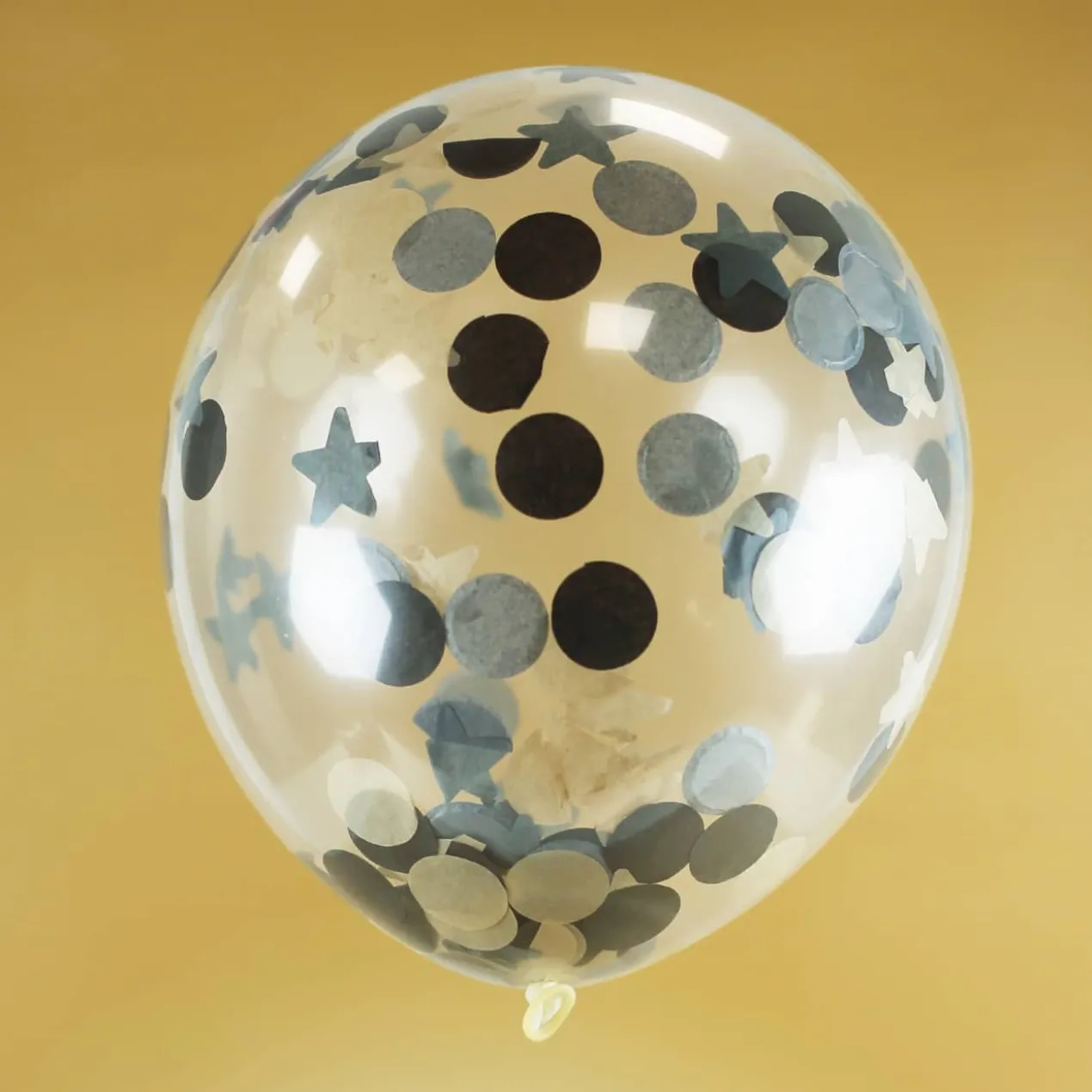 Ballons mit Punkte und Sterne Konfetti 30 cm - 4 Stück