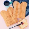Bambusbrettchen im Set mit Toast und Marmelade und Spruch