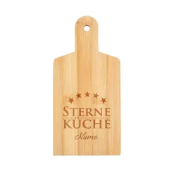 Bambus Schild Sterneküche mit Namensgravur