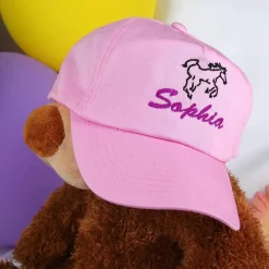 Basecap mit Wunschnamen und Pferd, rosa