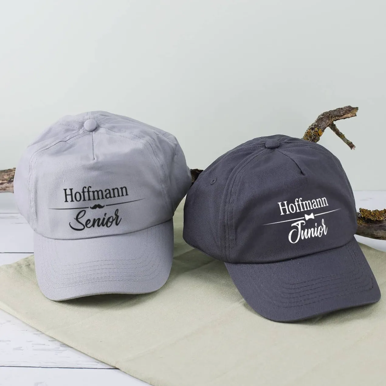 Basecap Set Senior und Junior mit Name
