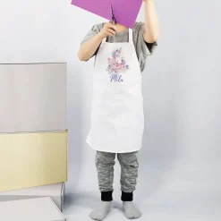 Bastel- & Werkenschürze mit Einhorn-Motiv und Name