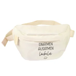 Bauchtasche 'Einatmen Ausatmen Lächeln' | Crossbody Tasche als lustiges Geschenk für Frauen & Kollegen
