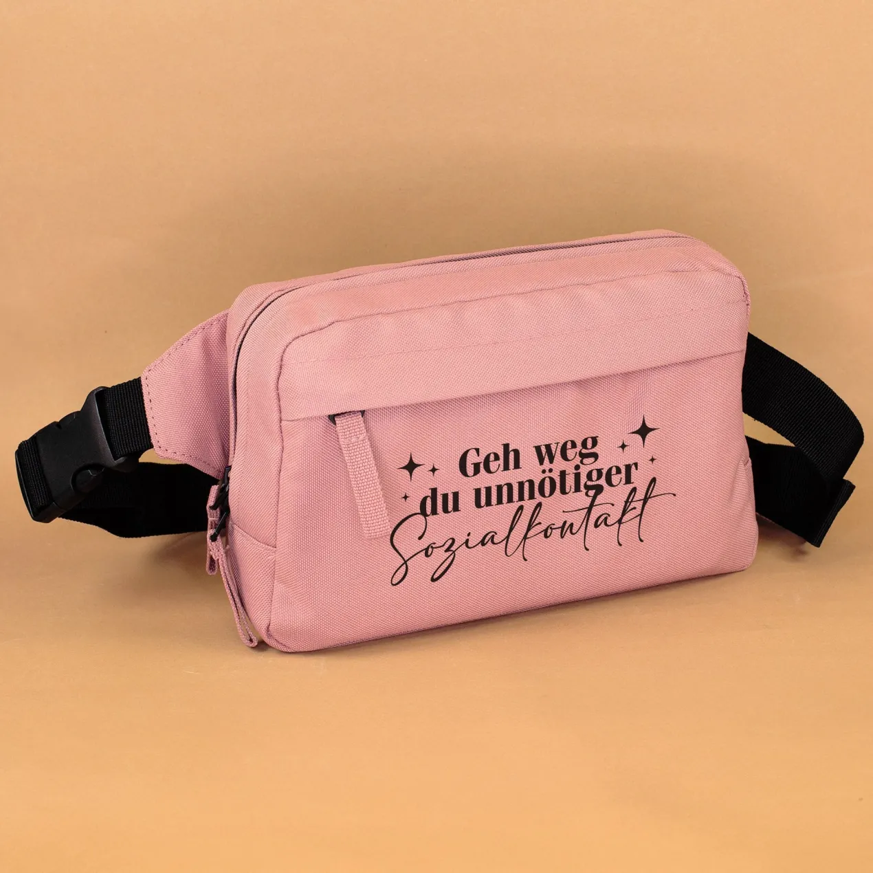 Bauchtasche 'Unnötiger Sozialkontakt' | Umhängetasche als lustiges Geschenk für Frauen mit Farbwahl