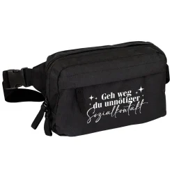 Bauchtasche 'Unnötiger Sozialkontakt' | Umhängetasche als lustiges Geschenk für Frauen mit Farbwahl