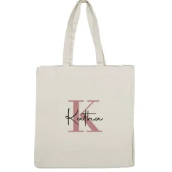 Baumwollshopper mit Initiale und Name in 4 verschiedenen Farben