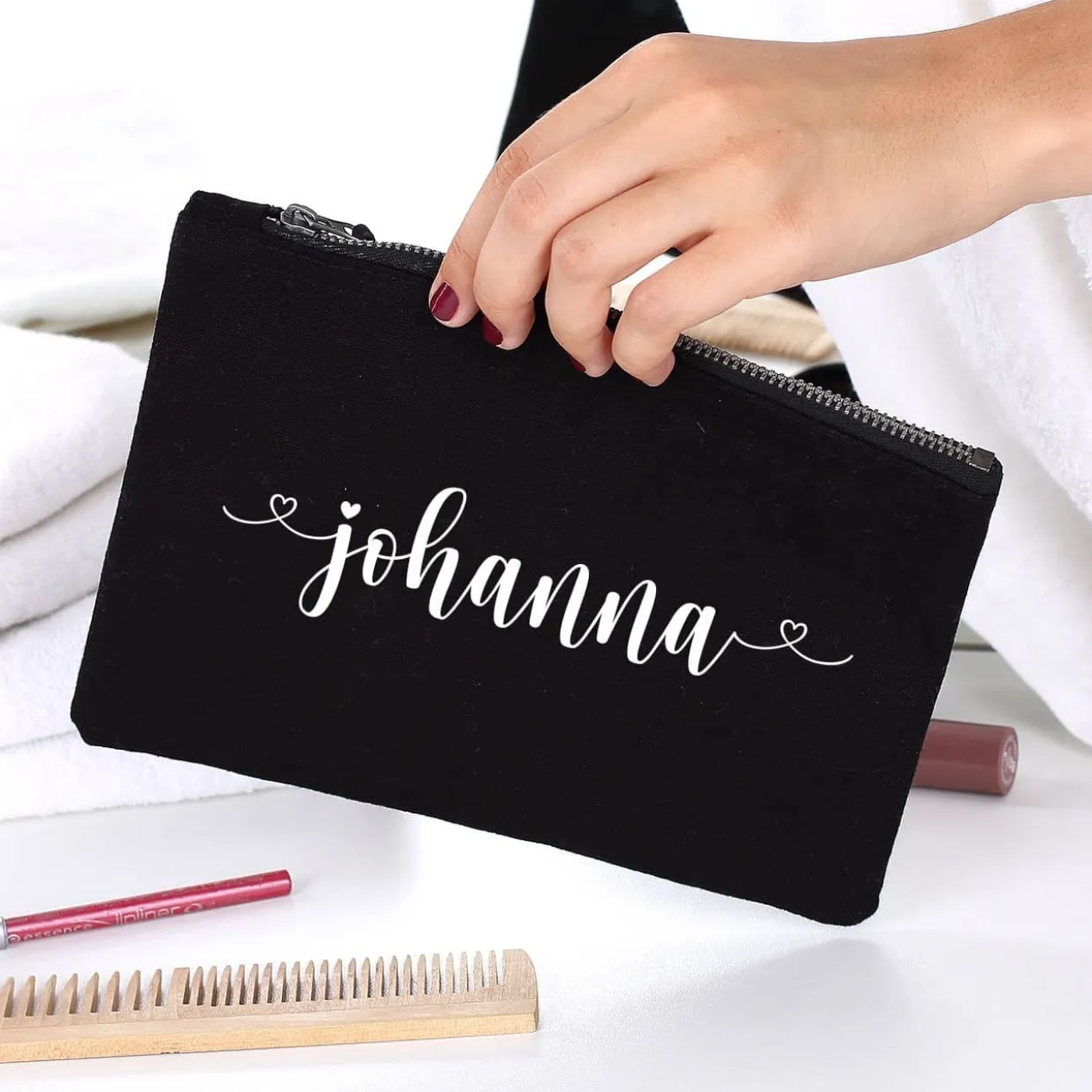 Beautycase in 5 Farben mit Namensaufdruck