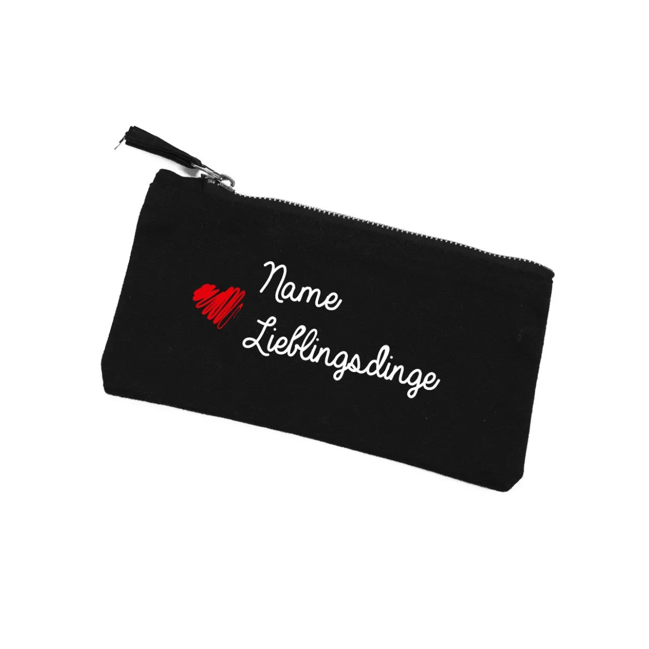 Beautycase Lieblingsdinge in schwarz mit Ihrem Namen