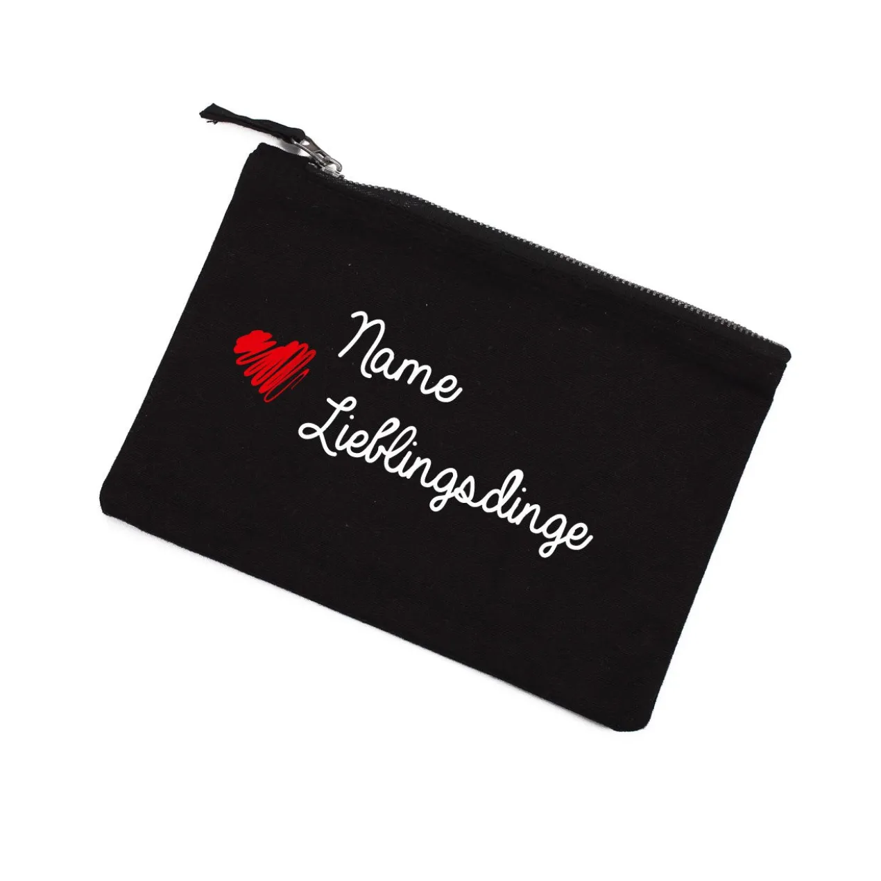 Beautycase Lieblingsdinge in schwarz mit Ihrem Namen