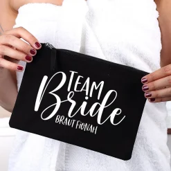 Beautycase mit Namensaufdruck | Team Bride | 5 Farben & Größenauswahl
