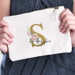 Beautycase mit Rosen-Monogramm und Name
