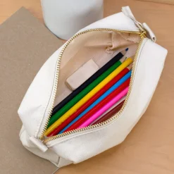 Beautycase & Schlampermäppchen mit Eukalyptus Motiv und Name personalisiert | Canvas Tasche 2 Größen