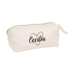 Beautycase & Schlampermäppchen mit Herz und Name personalisiert | Tasche als Geschenk für Frauen
