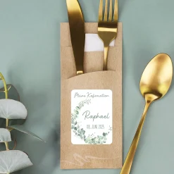 Bedruckte Bestecktaschen im 10-er Set zu besonderen Anlässen - Eukalyptus