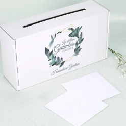 Bedruckte Briefbox - In Gedenken an - mit Blätterkranz
