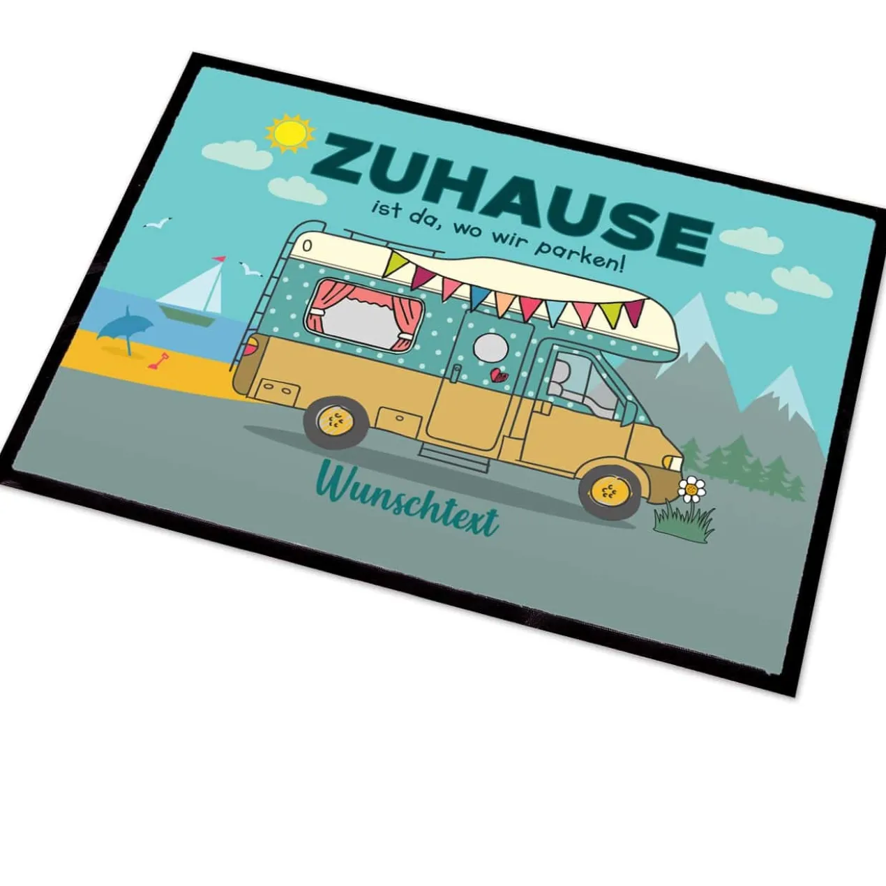 Bedruckte Fußmatte mit Wohnmobil