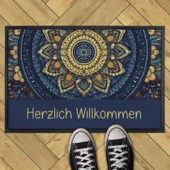 Bedruckte Fußmatten im Boho-Stil mit Text - verschiedene Motive zur Auswahl