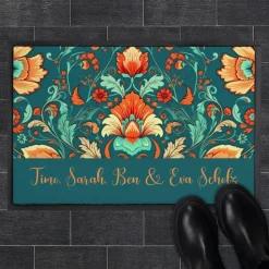 Bedruckte Fußmatten im Boho-Stil mit Text - verschiedene Motive zur Auswahl