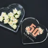 Bedruckte Glasdose in Herzform zur Goldenen Hochzeit