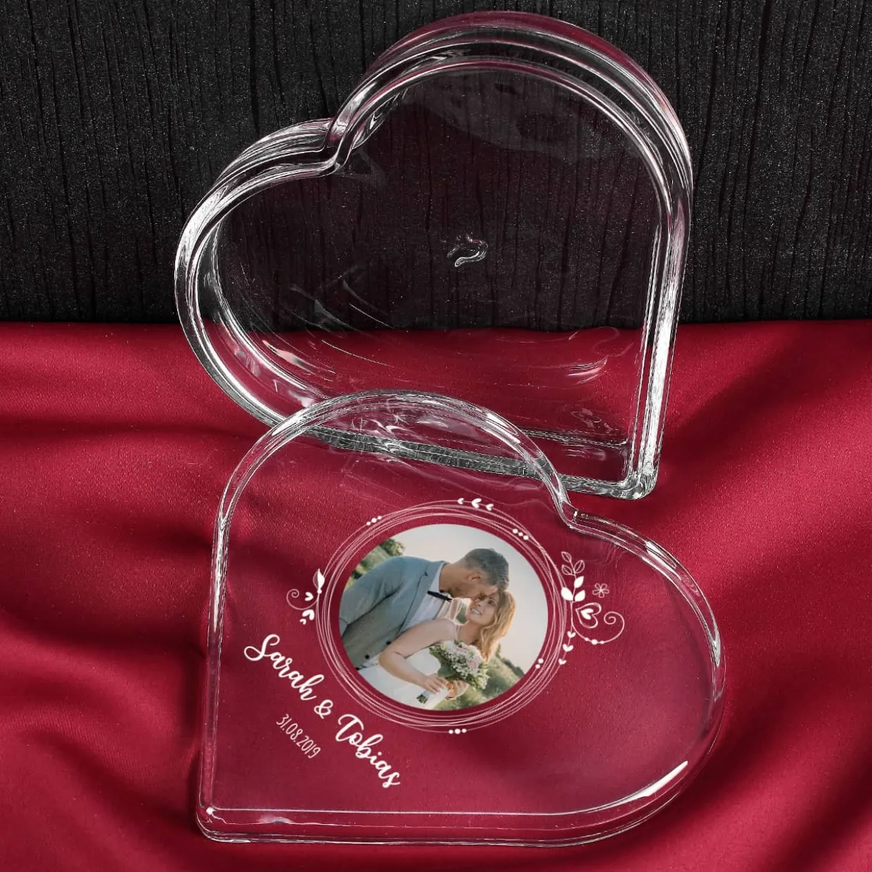 Bedruckte Glasdose von Leonardo mit Foto und Wunschtexten
