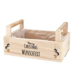 Bedruckte Holzkiste mit 2 Griffen zu Weihnachten