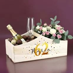 Bedruckte Holzkiste zum Geburtstag als Geldgeschenk oder Dekoration