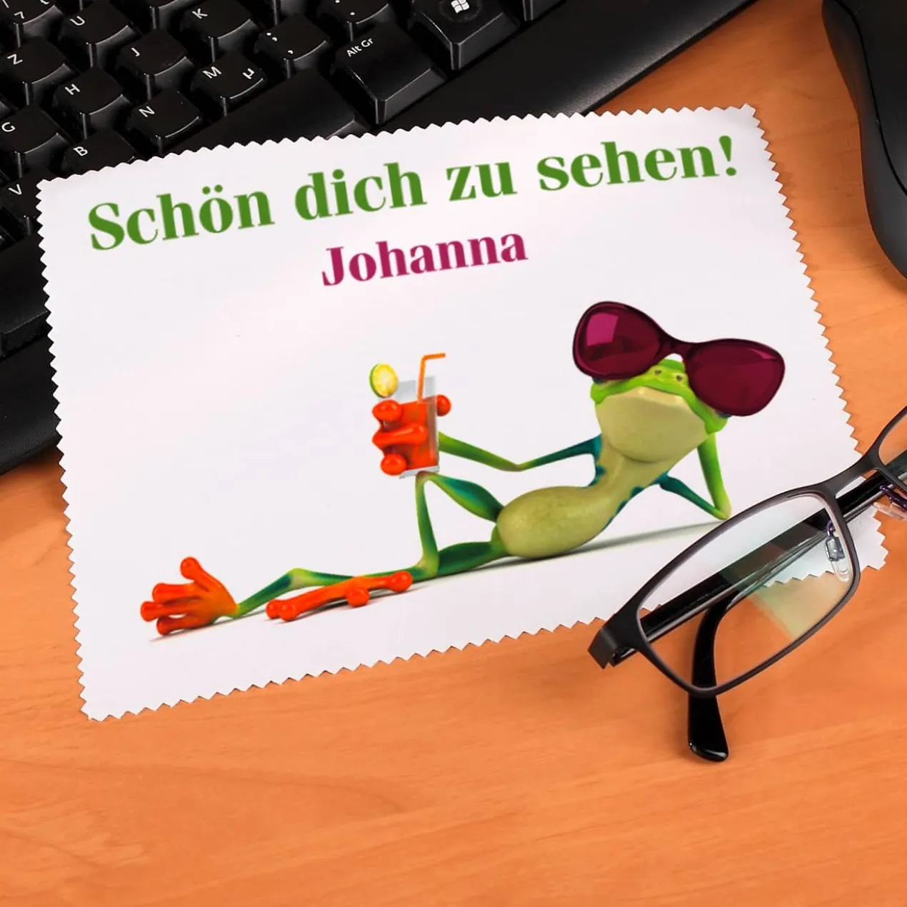 bedrucktes Brillenputztuch mit Wunschname
