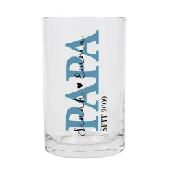 Bedrucktes Schnapsglas mit Ihrem Wunschnamen - Papa seit...