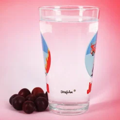 Bedrucktes Trinkglas mit Feuerwehrauto und Name