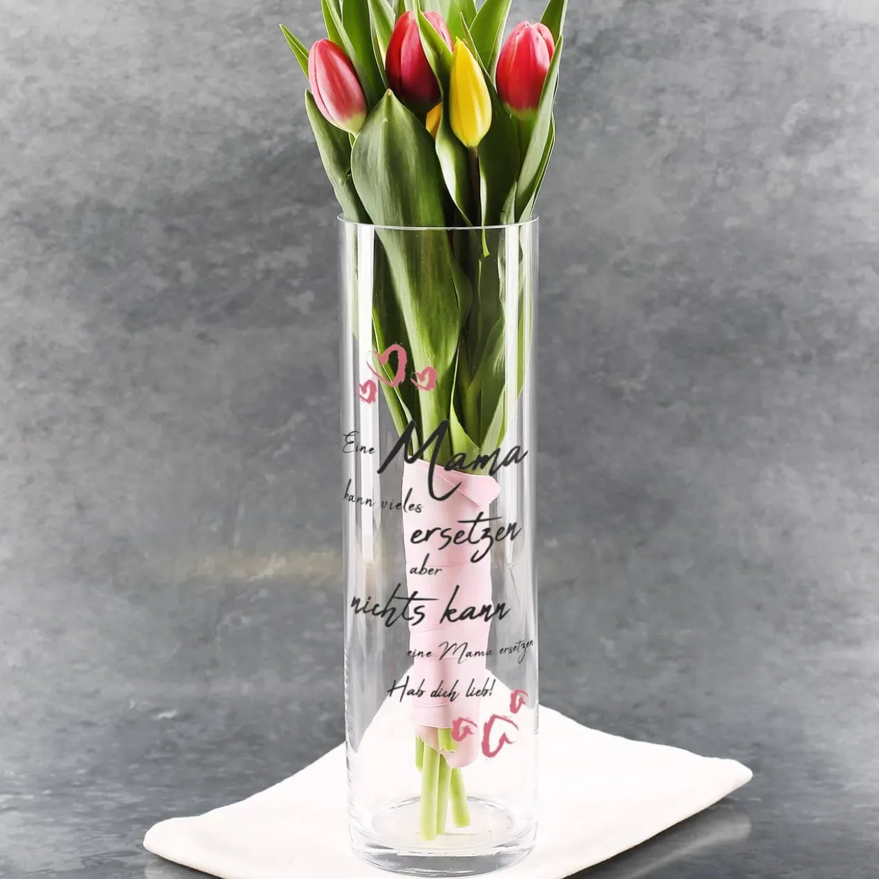 Bedruckte Vase - Eine Mama ersetzt niemand