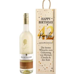 Bedruckte Weinbox mit Maybach Wein zum Geburtstag