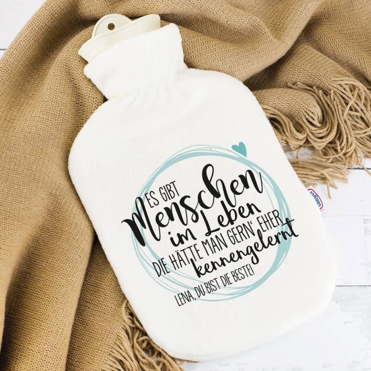 Bedruckte Wärmflasche für die beste Freundin