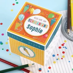 Überraschungsbox zur Einschulung mit Name