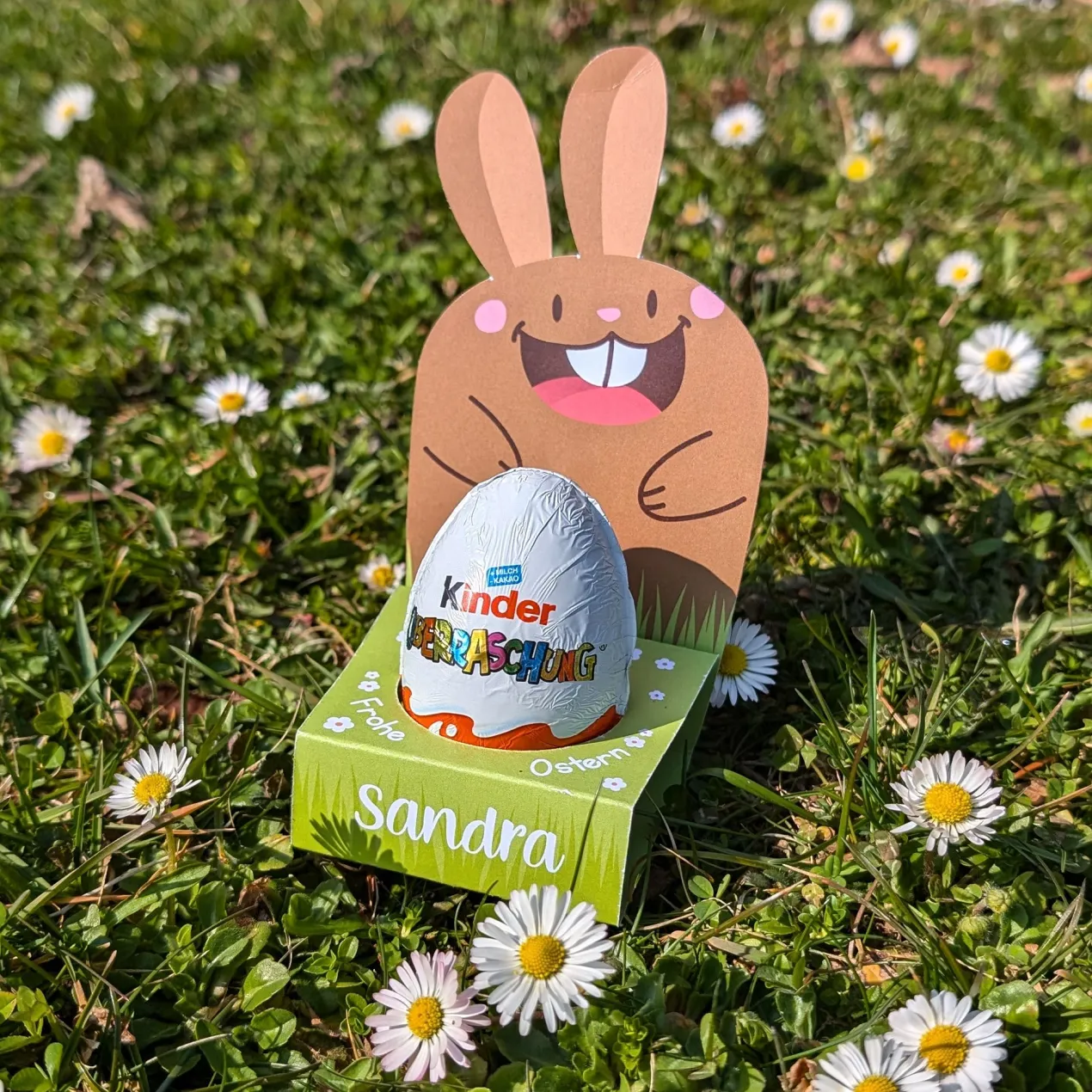 Überraschungsei mit personalisierter Geschenkverpackung zu Ostern | Osterhase "Frohe Ostern"