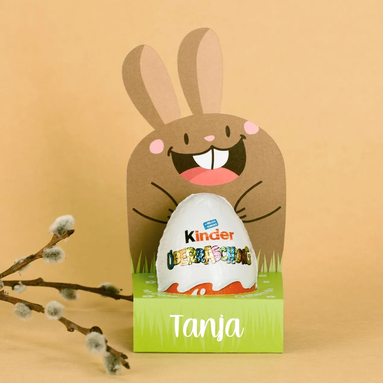 Überraschungsei mit personalisierter Geschenkverpackung zu Ostern | Osterhase "Frohe Ostern"