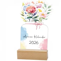 Besonderer Blumenstraußkalender im Watercolor-Stil mit Wunschtext