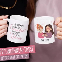 Beste Freundinnen Tasse mit auswählbaren Figuren und Sprüchen