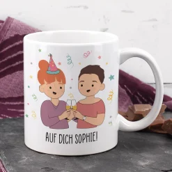 Beste Freundinnen Tasse mit auswählbaren Figuren und Sprüchen